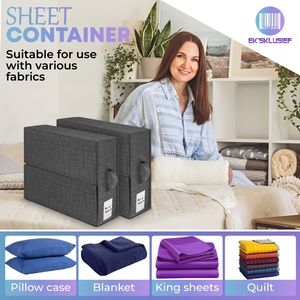 2-Pack Bed Sheet Organizer and Foldable Bedding Storage for | Duvet Cover Set |